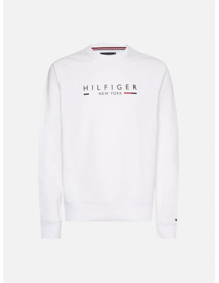 Felpa Tommy Hilfiger con Logo TH sul Petto - Colore Bianco