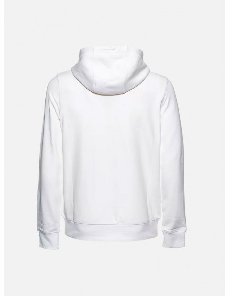 Felpa Tommy Hilfiger con Cappuccio, Zip Integrale e Logo - Colore Bianco