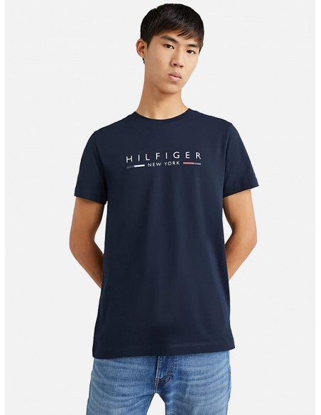 T-Shirt Slim Fit con Logo NYC - Colore Blu