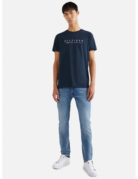 T-Shirt Slim Fit con Logo NYC - Colore Blu