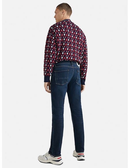 Jeans Tommy Hilfiger Denton Straight Fit con Bandierina Ricamata - Gamba 32''