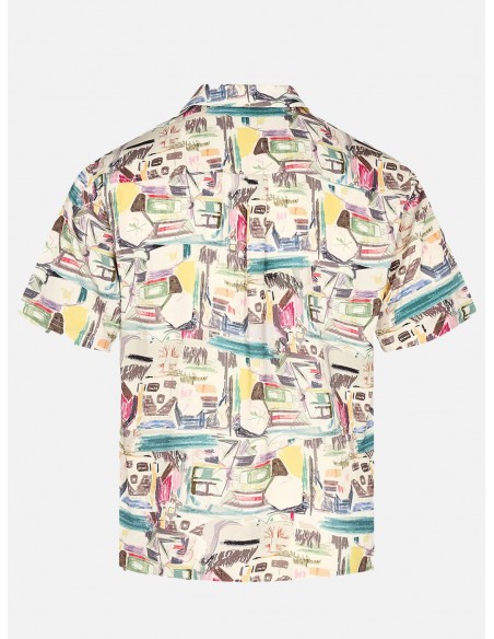 Camicia manica corta Uomo Anerkjendt Akleo AOP  - Base Bianca