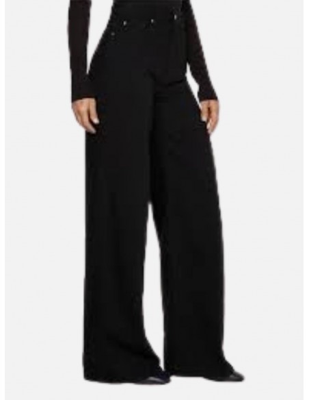 Jeans A Vita Alta Da Donna Tommy Hilfiger Gambia Ampia E Svasata - Colore Nero