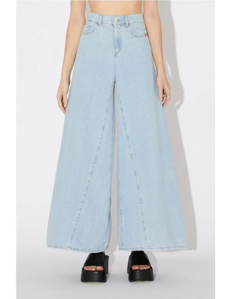 Jeans da Donna Amish Colette Broken Bleach - Blu Chiaro