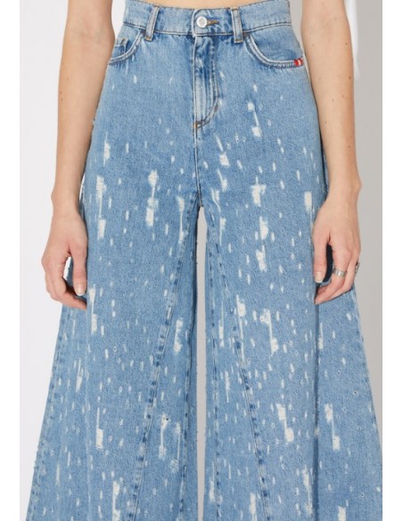 Jeans da Donna Amish Colette Turn Apart - Blu